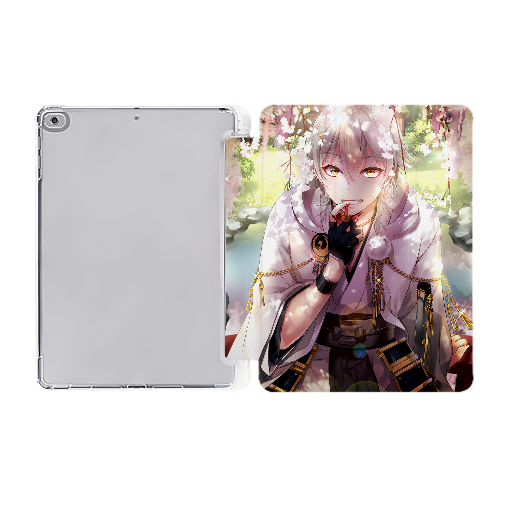 （画像用） 刀剣乱舞 Touken Ranbu IPad ケース ペン収納付き 三つ折りスタンド PUレザー×シリコン 対応機種9.5/10.5/10.9インチ